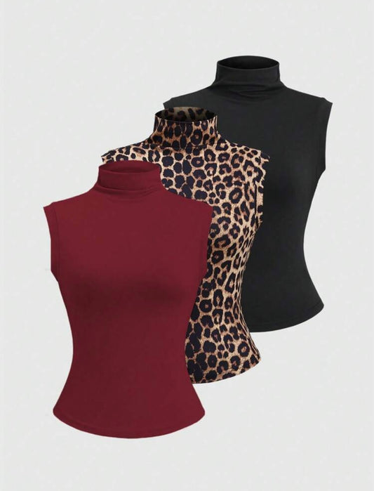 Classy Sleeveless Turtle-neck Tank Top