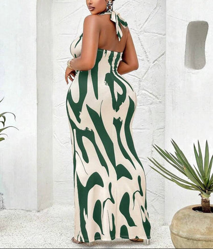 Elegant Plus Size Long Strapless Dress
