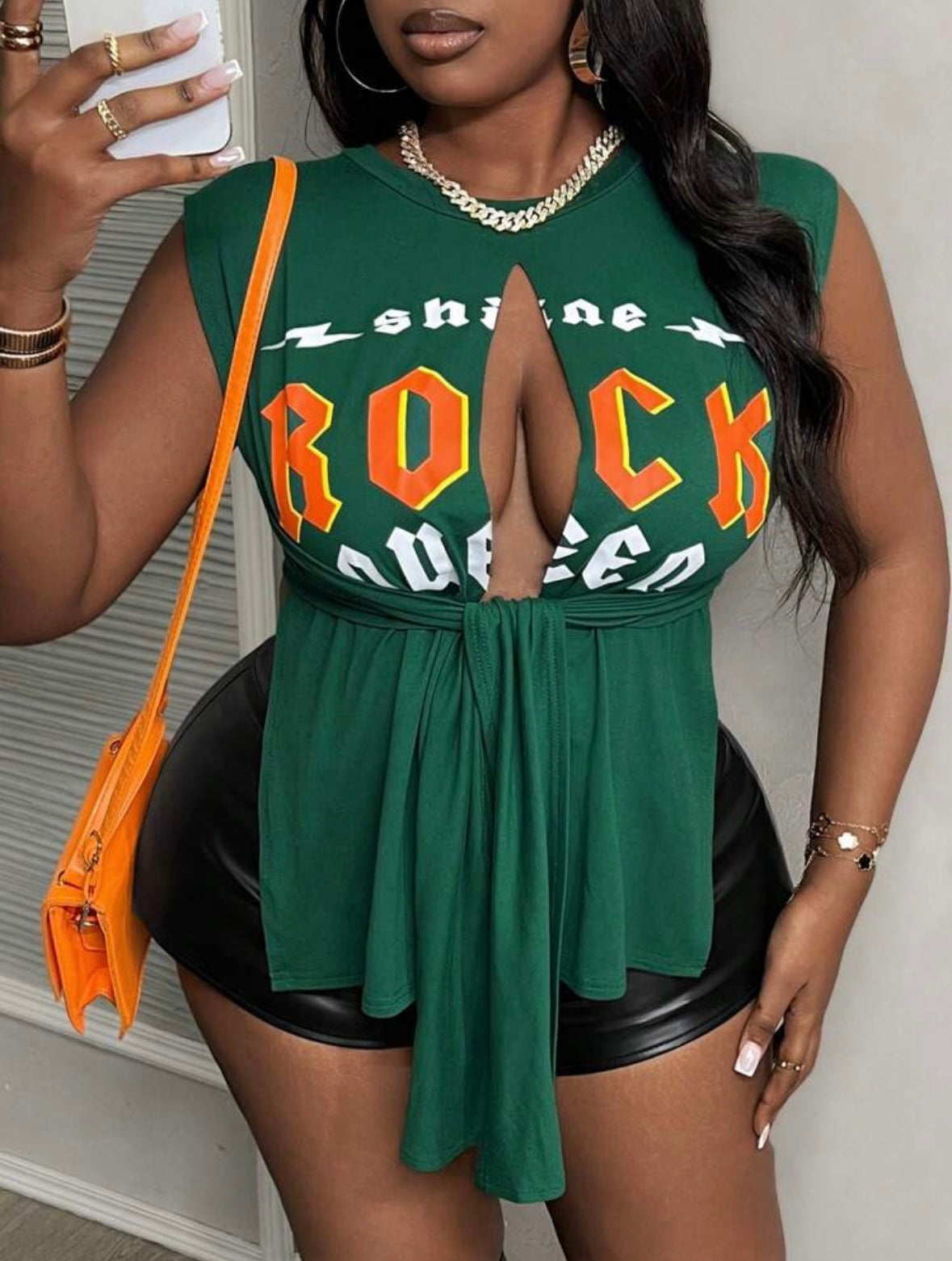Plus Size Ripped Knotted Sleeveless Top