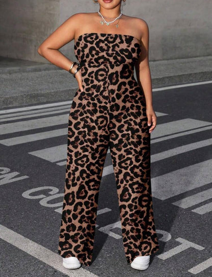 Plus Size Animal Print Jumpsuit