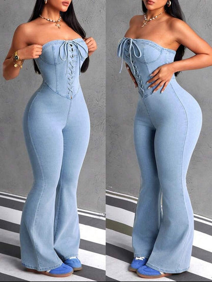 Denim Flare leg Jumpsuit