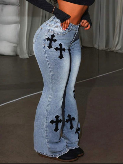 Cross Flare leg Jeans