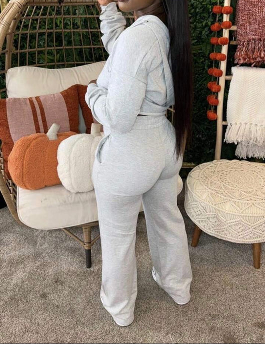 Long Sleeve Grey Casual Jogging Suit