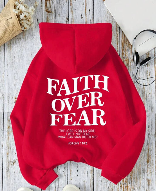 "Faith Over Fear" Printed Hoodie