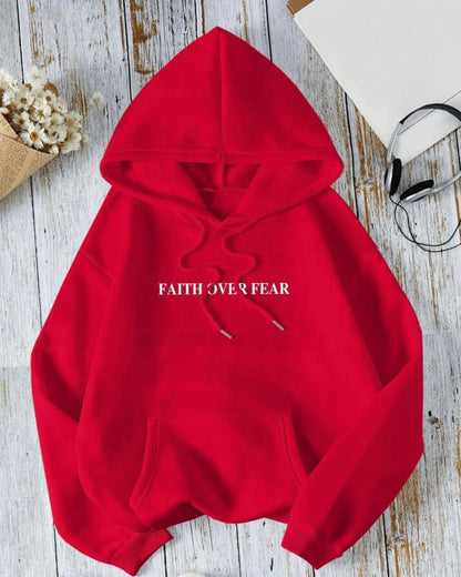 "Faith Over Fear" Printed Hoodie