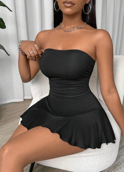 Casual Strapless Dress w/shorts attached